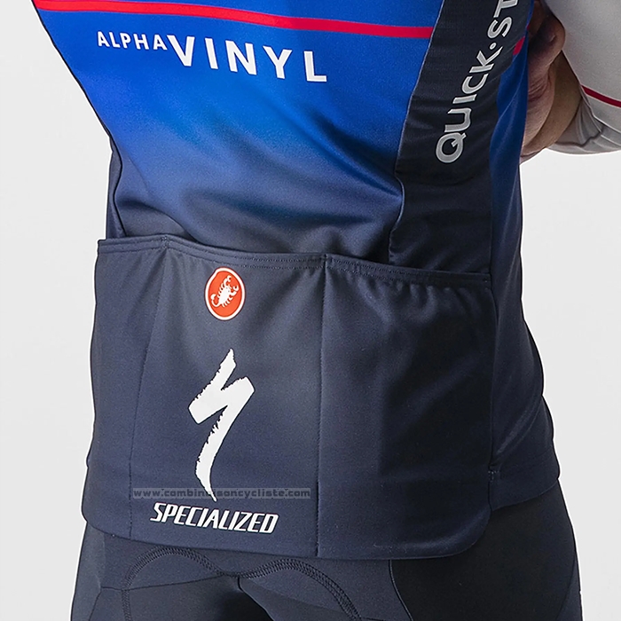 2022 Maillot Cyclisme Deceuninck Quick Step Bleu Blanc Manches Longues et Cuissard